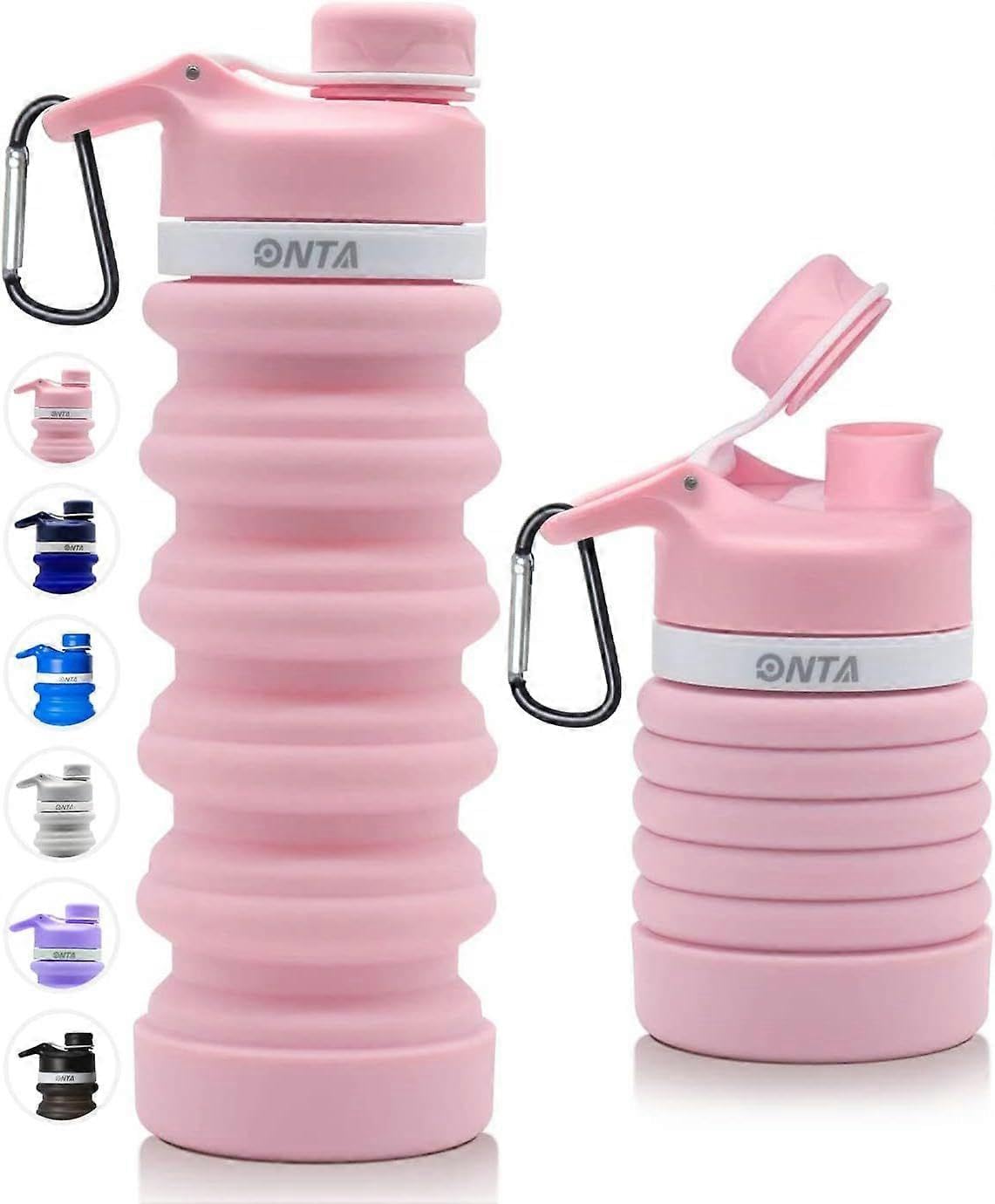JOYHAPPST 2025 Latest Model Collapsible BPA Free Silicone Water Bottle, 20oz - Portable