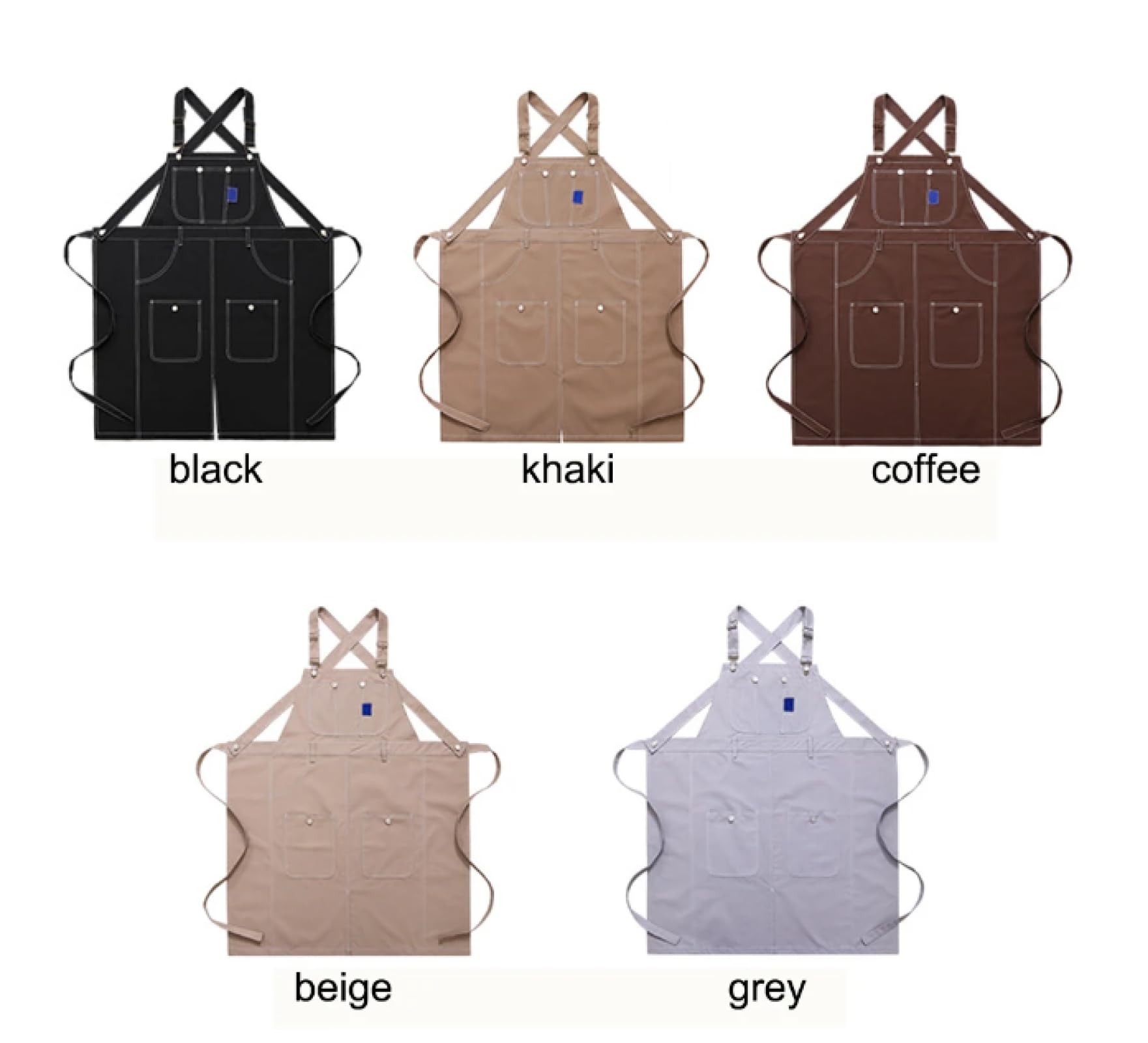 Cuisine Tablier Apron Multi Poche Toile Tablier Hommes Femmes Café Boutique Cuisson Vêtements De Travail Barber Restaurant Chef