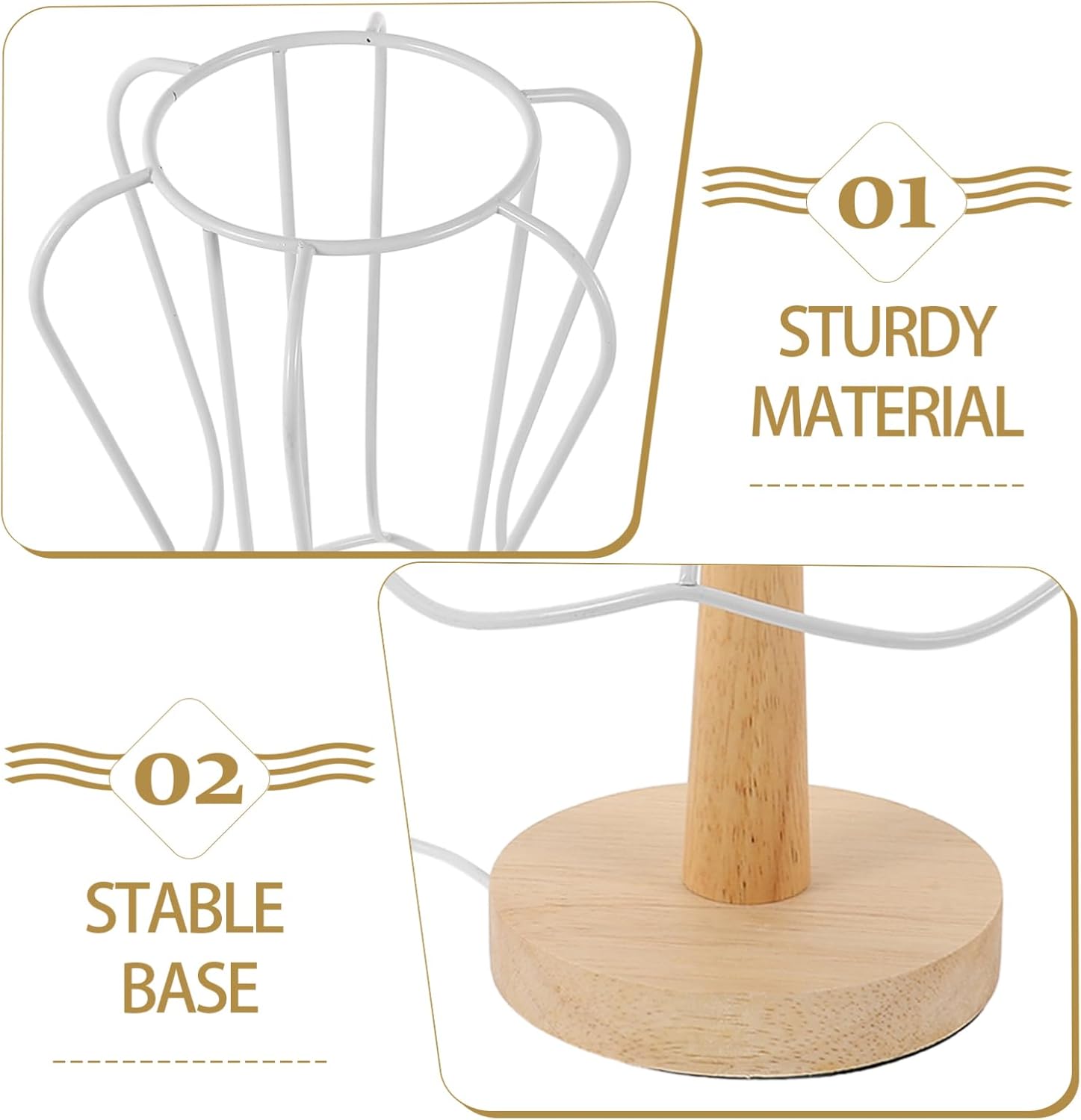 POPETPOP European Style Table Lamp Frame and Wood Height Easy Installation for Bedroom Living Home Office Versatile Lighting