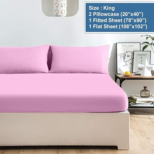 Miniatura 3 de DAN RIVER Juego de sábanas de jersey California King, sábanas de lujo 100% algodón jaspeado, sábanas de camiseta, ropa de cama para todas las