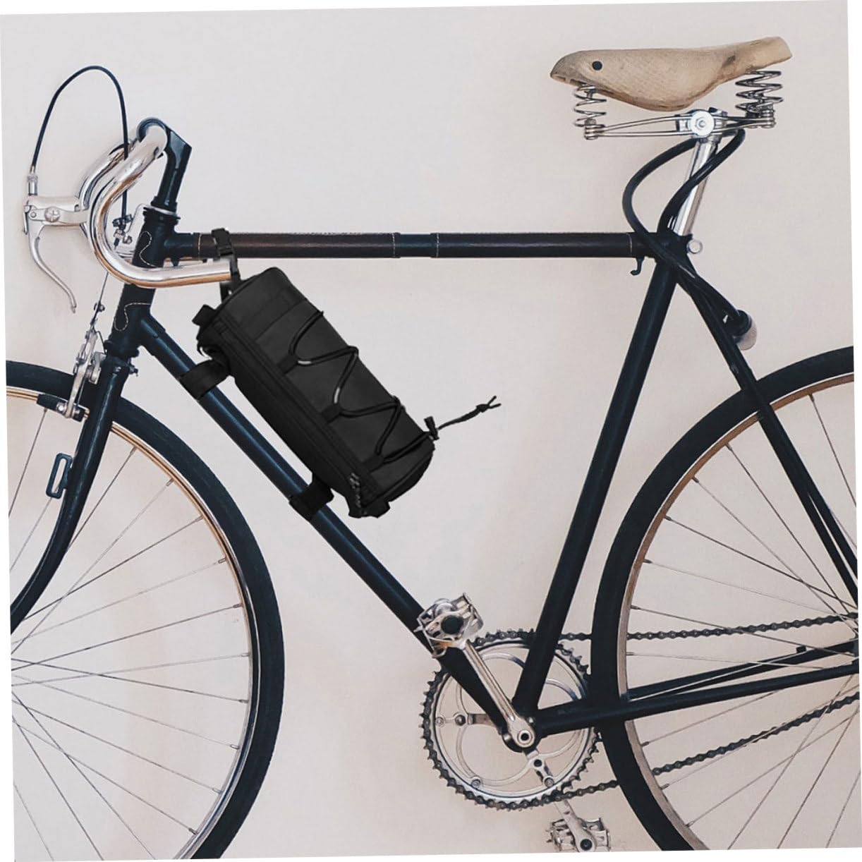Borsa da Manubrio per Bicicletta 2 Pezzi 2, 5 in Nylon Nero | Cuciture Riflettenti, Design Multifunzione, Installazione Semplice, per Uscite Notturne e Attività All'aperto