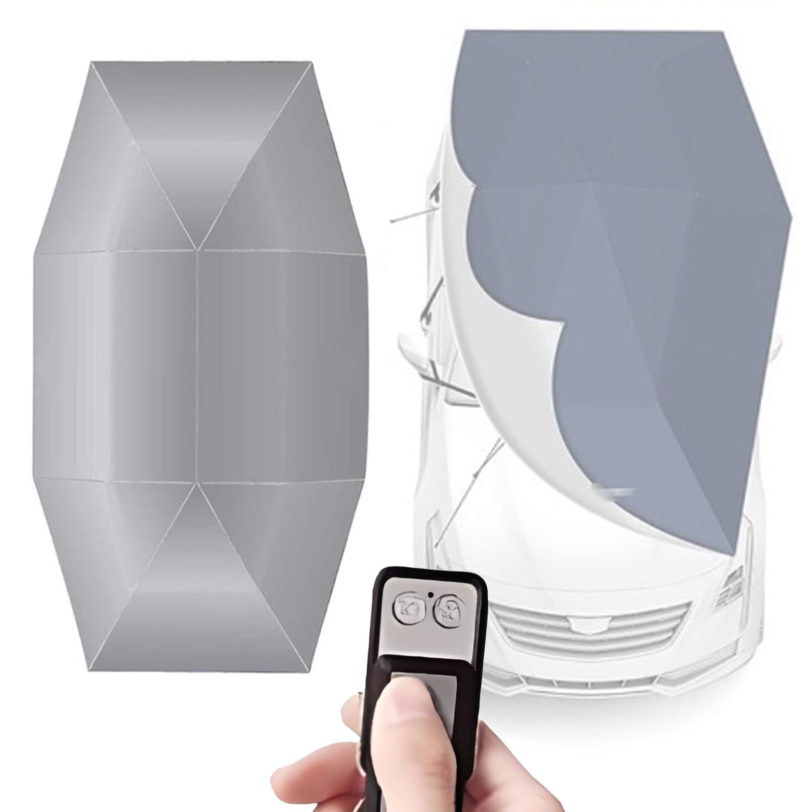 Ombrellone parasole per auto da esterno - Copertura parasole pieghevole per auto, ombrellone per auto completamente automatico con telecomando per parcheggio e campeggio