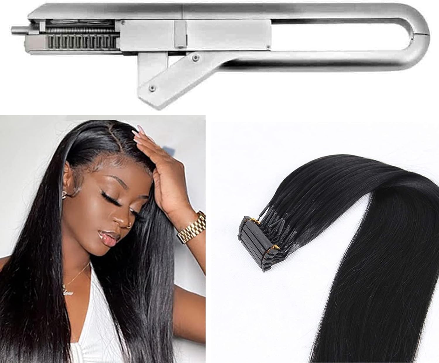 BEAUTTO 6D Hair Extension Machine kit 10pin NoTrace Hair