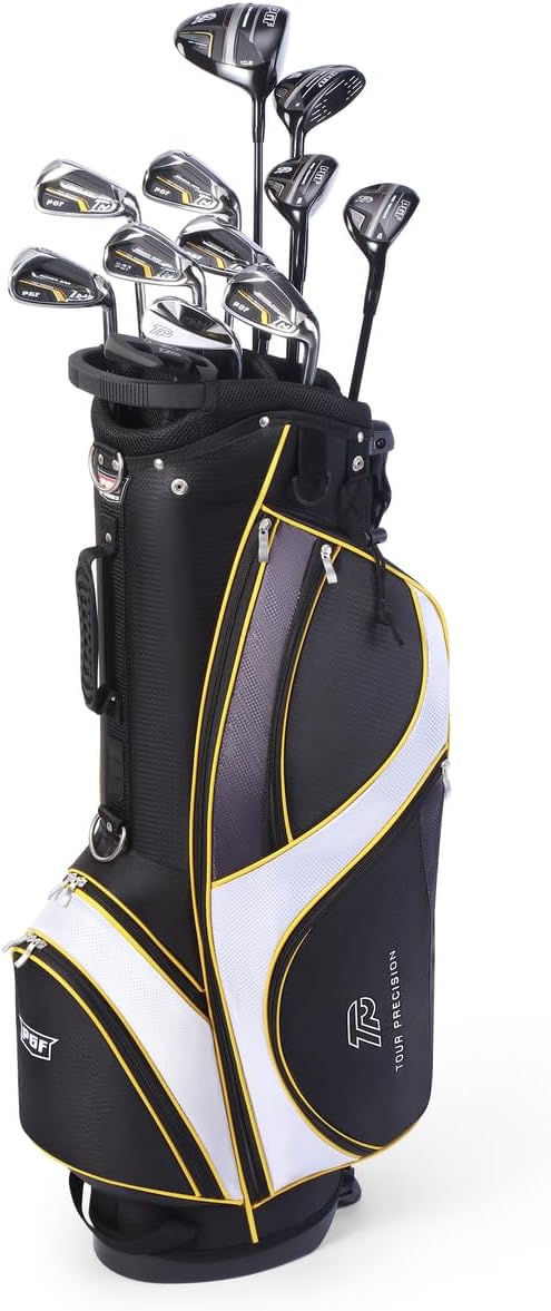 PGF Golf Gold TP Complete Golf Club Package Set for Men & Women [17-Pieces] [Flex: Regular]