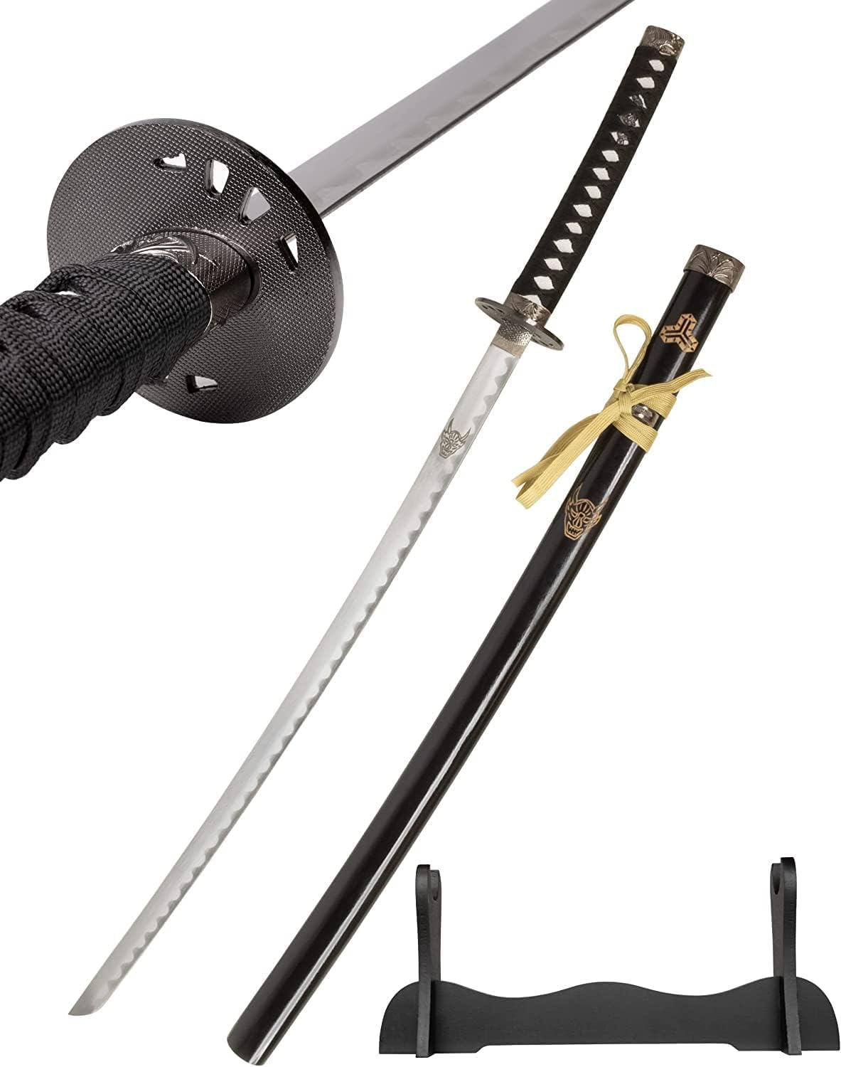 Spada Katana, Katana Vera Samurai Katana Acciaio con fodero per decorazione per collezionisti o come regalo Plus Espositore