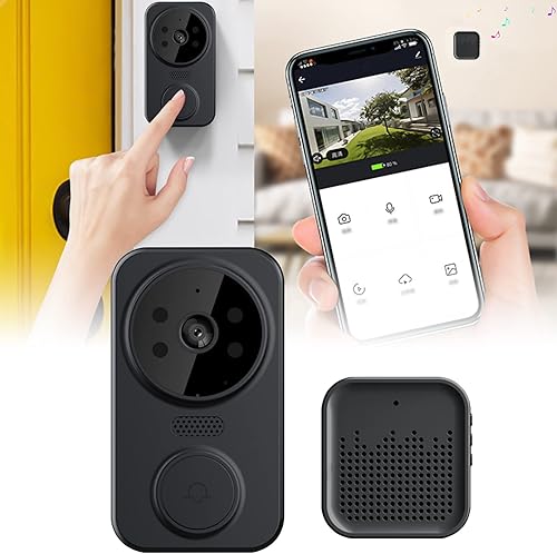 Timbre de video remoto inalámbrico inteligente, timbre visual inteligente, intercomunicador para el hogar, visión nocturna, WiFi recargable, timbre