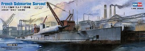 Hobby Boss Kit de construcción de modelo de barco Surcouf de submarino francés