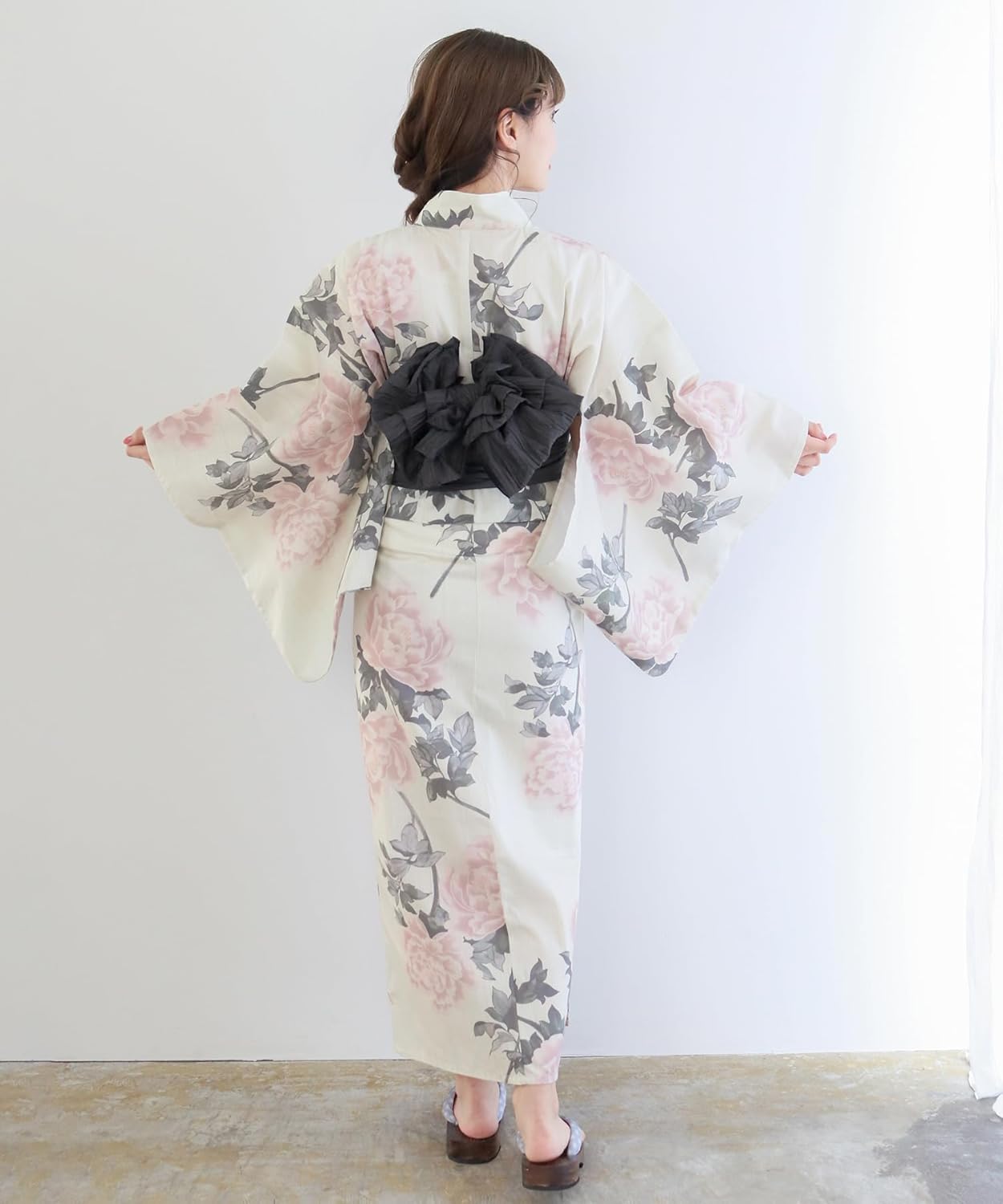 KYOETSU] [キョウエツ] 浴衣セット 変わり織 生成り 二部式 4点セット