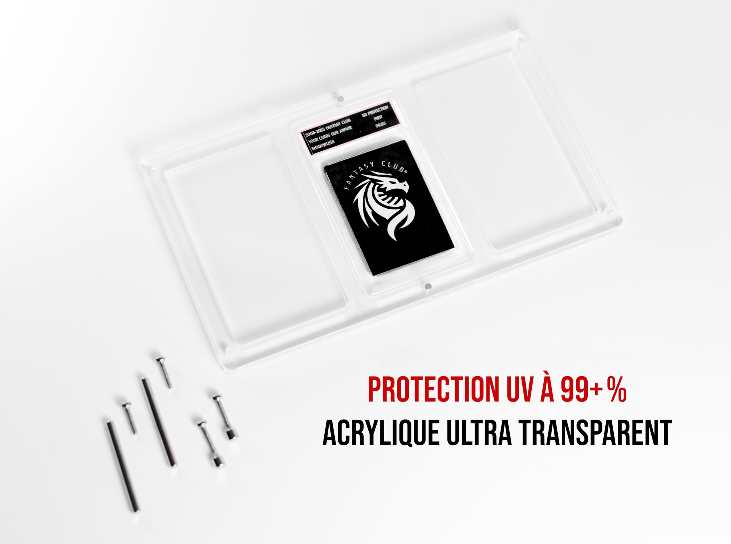 Cadre Acrylique pour 3 Cartes Gradeés – Support Transparent pour Slabs PSA, CGC – Protection UV 99 % – Présentoir Premium pour Cartes Collection | FANTASY CLUB