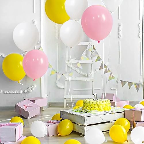 Miniatura 6 de Kit de arco de guirnalda de globos rosa, amarillo y blanco  109 globos amarillos, rosas y blancos para niña, primer cumpleaños, You Are My Sunshine