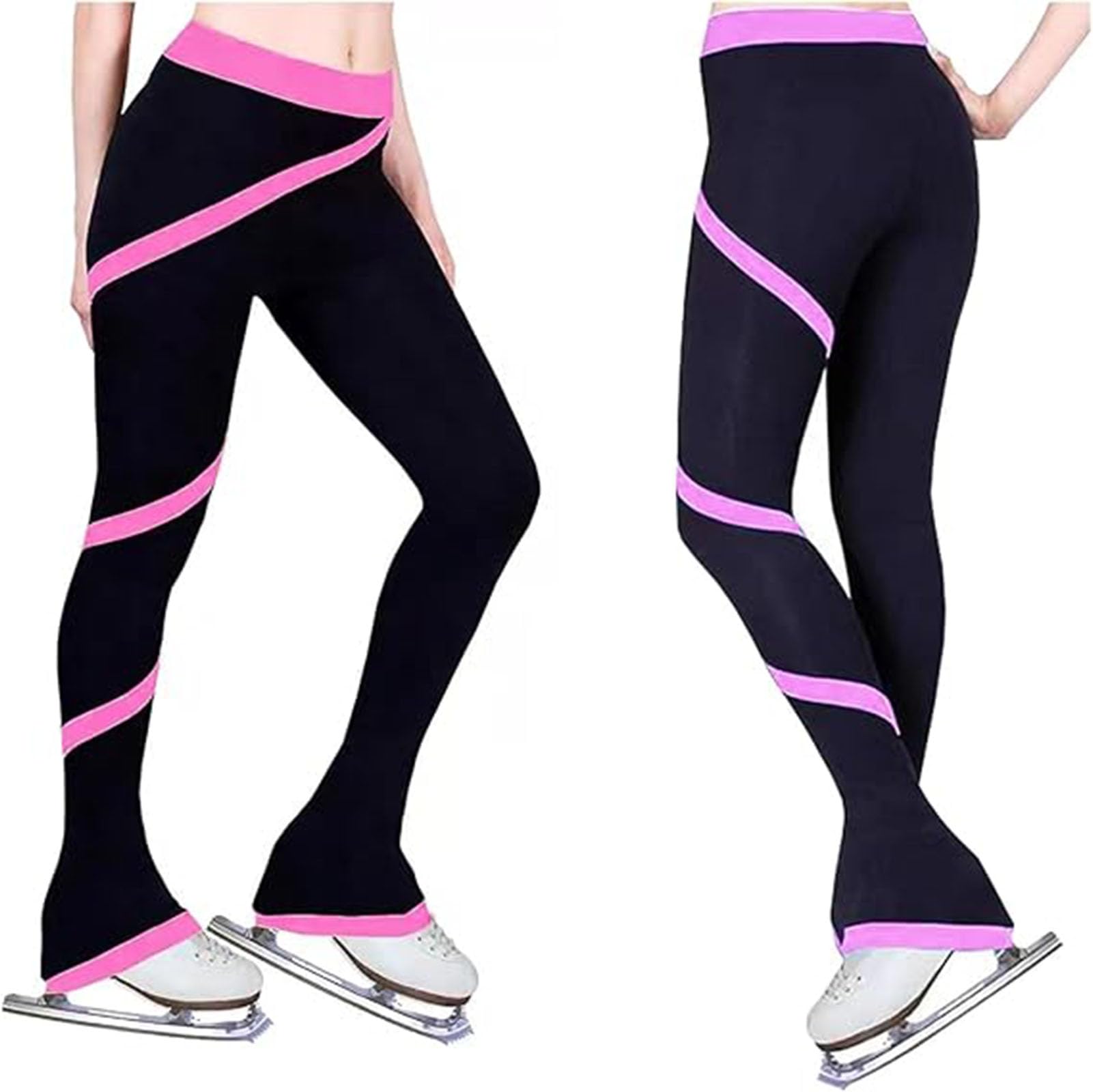 Pantalon De Patinage Artistique Leggings De Patinage Pantalons D'entraînement pour Femmes D'entraînement en Polaire De Patinage Pantalons De Patinage
