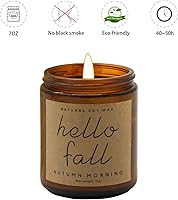Vista 2 de Decoraciones de otoño para el hogar, velas de otoño, regalos para mujeres, velas perfumadas de cera de soja natural para la mañana de otoño