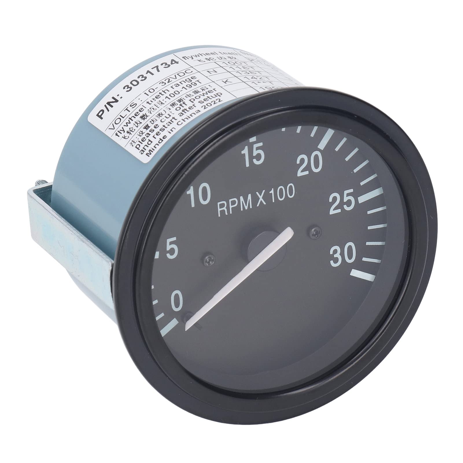 FTVOGUE Indicador de Presión de Aceite del Tacómetro del Motor 10 a 32 VCC 0 a 3000 RPM 100 a 199 T para Monitoreo del Motor del Generador y Reemplazo de Equipos