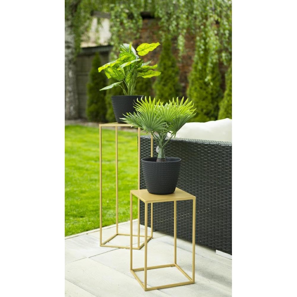 Loft - Soporte para flores moderno de metal (70 cm), color dorado