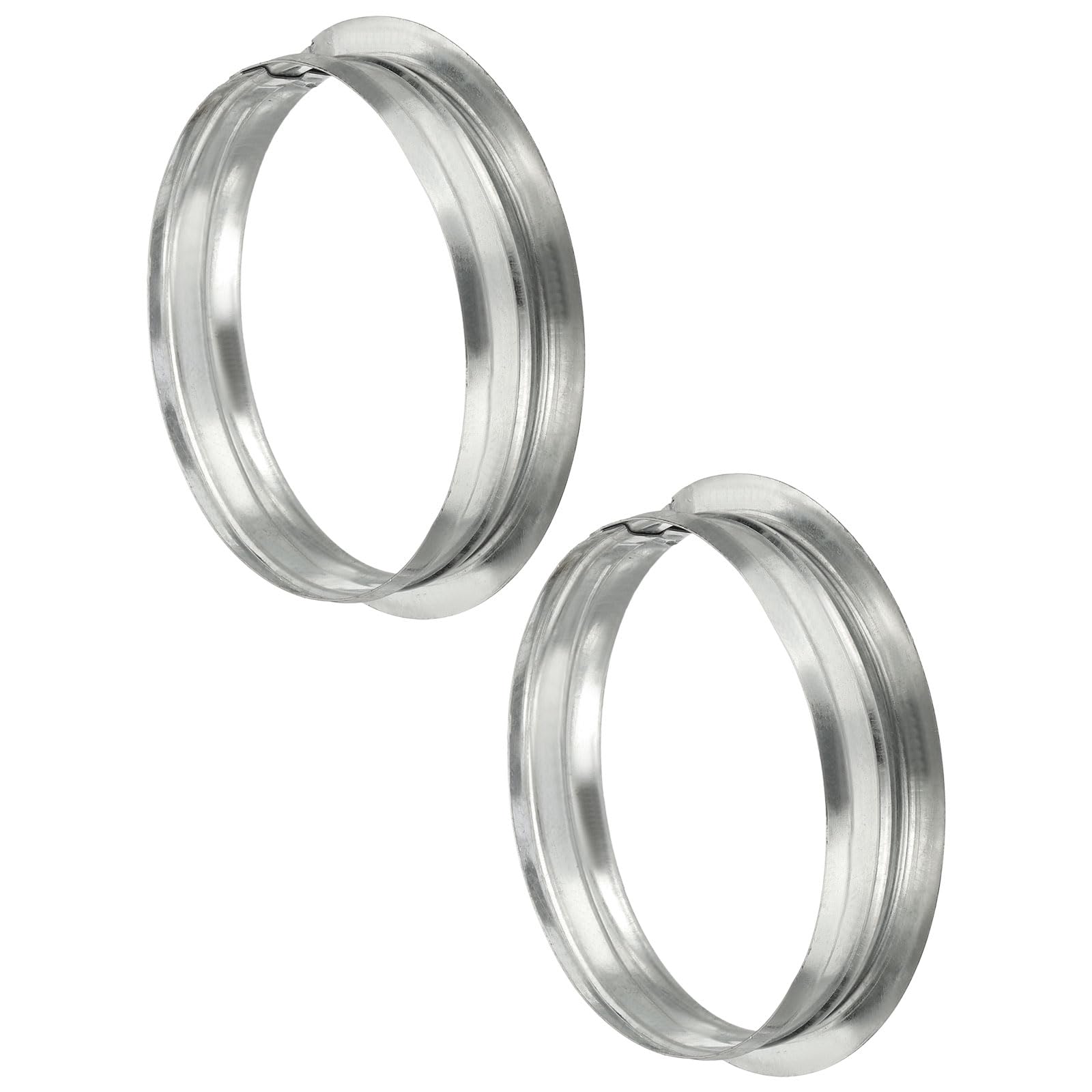 YOKIVE 2 Pcs Duct Connector Flange, Round Galvanized Steel Air Ducting Mounting Plate
