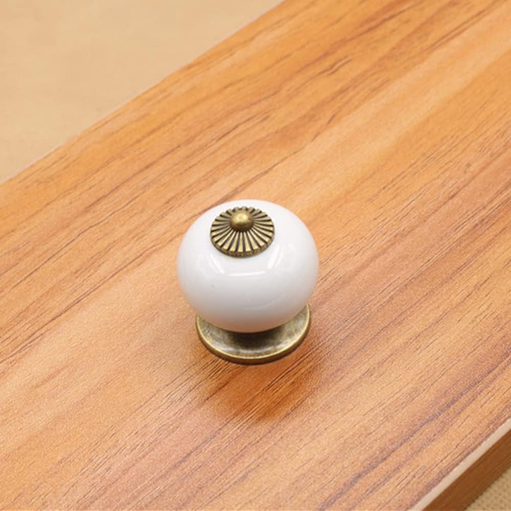 10pcs Retro Ceramic Pull Knobs Handle Door Cupboard Cabinet Drawer Locker - (Color: Random Color)