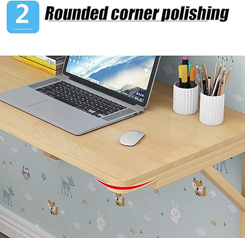 Miniatura 5 de Mesa de comedor montada en la pared, escritorio flotante plegable de hojas colgantes pequeño espacio para el hogar, oficina, cocina y comedor