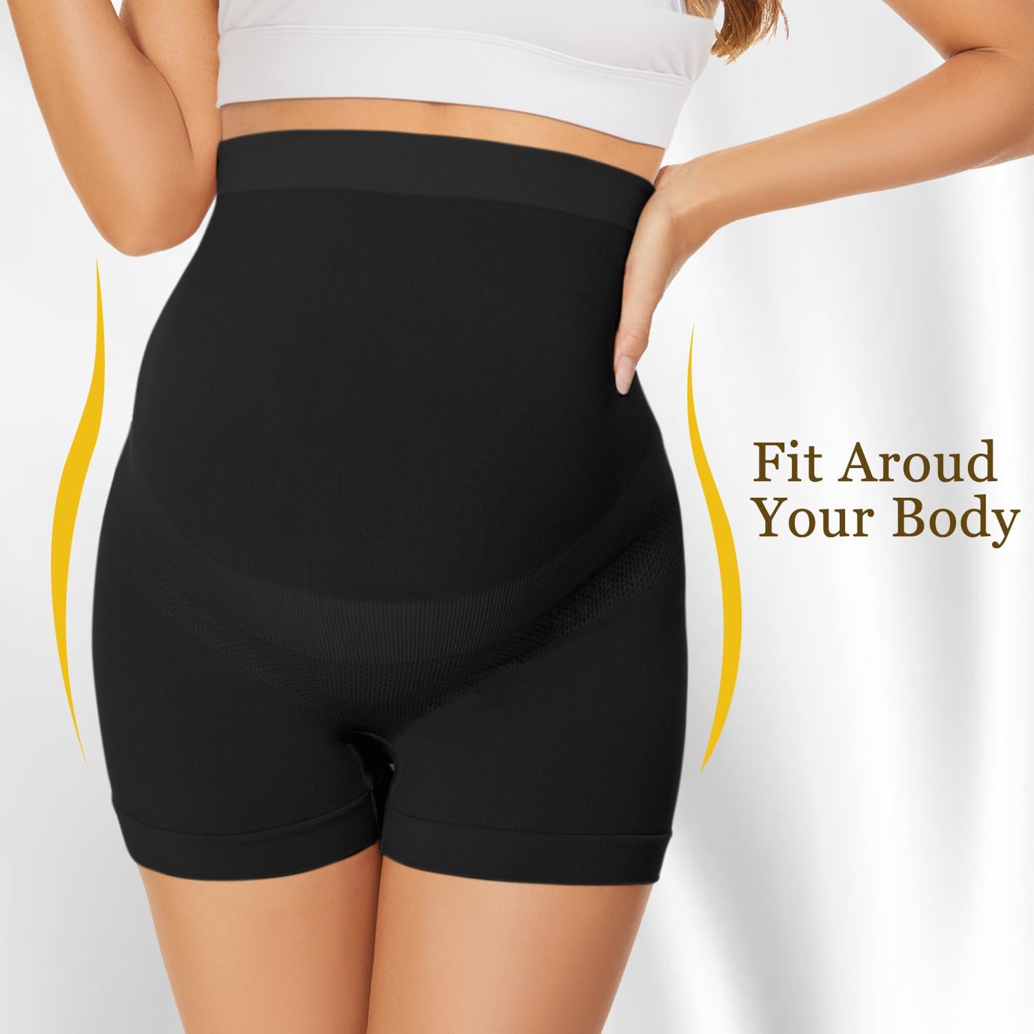 Womens Seamless Maternity Boyshort Underwear Over Bump, Pregnancy High Waisted Shapewear Panties for Support Belly - Image 5