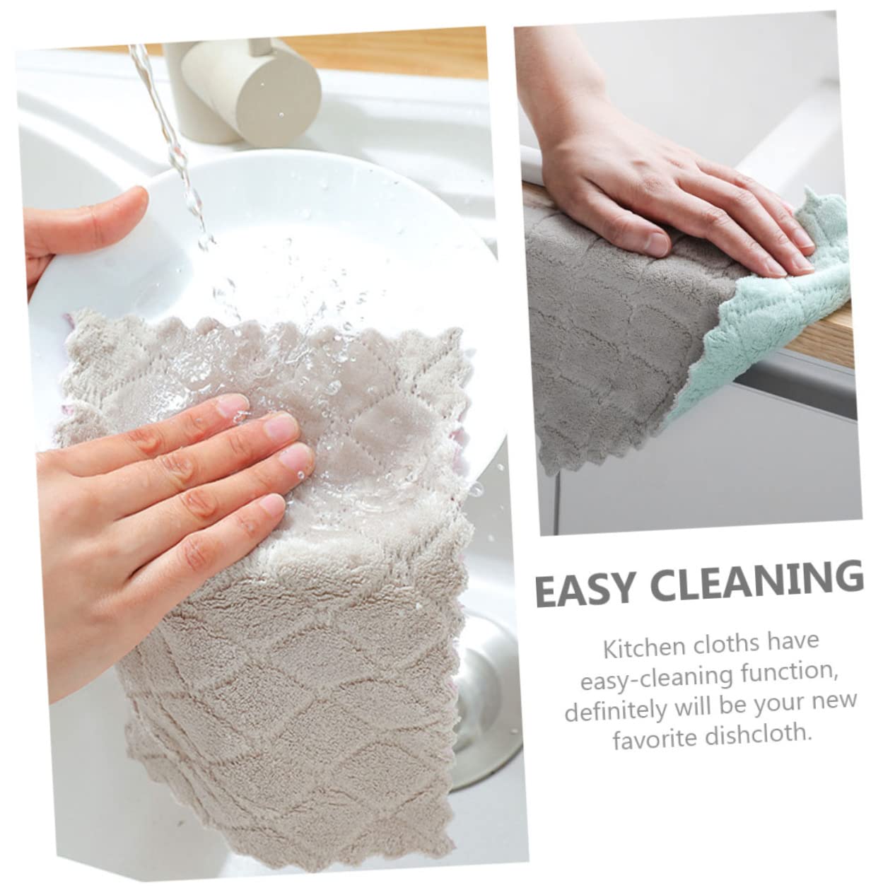 Healeved 60 Piezas Paquete de Paños de Cocina Absorbentes y Duraderos para Limpieza de Utensilios de Cocina Multiusos y para Hogar Verde y Gris