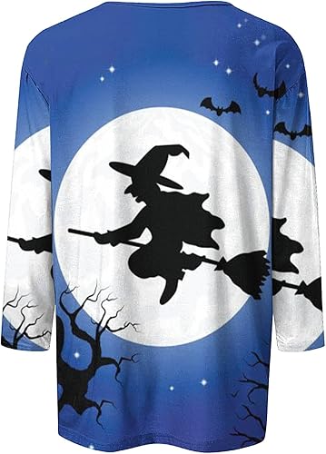 Miniatura 4 de 34 Sleeve Halloween Shirts for Women Cute Round Neck T-Shirt Tops Loose Graphic Tee 2023 Fashion Fall Clothes