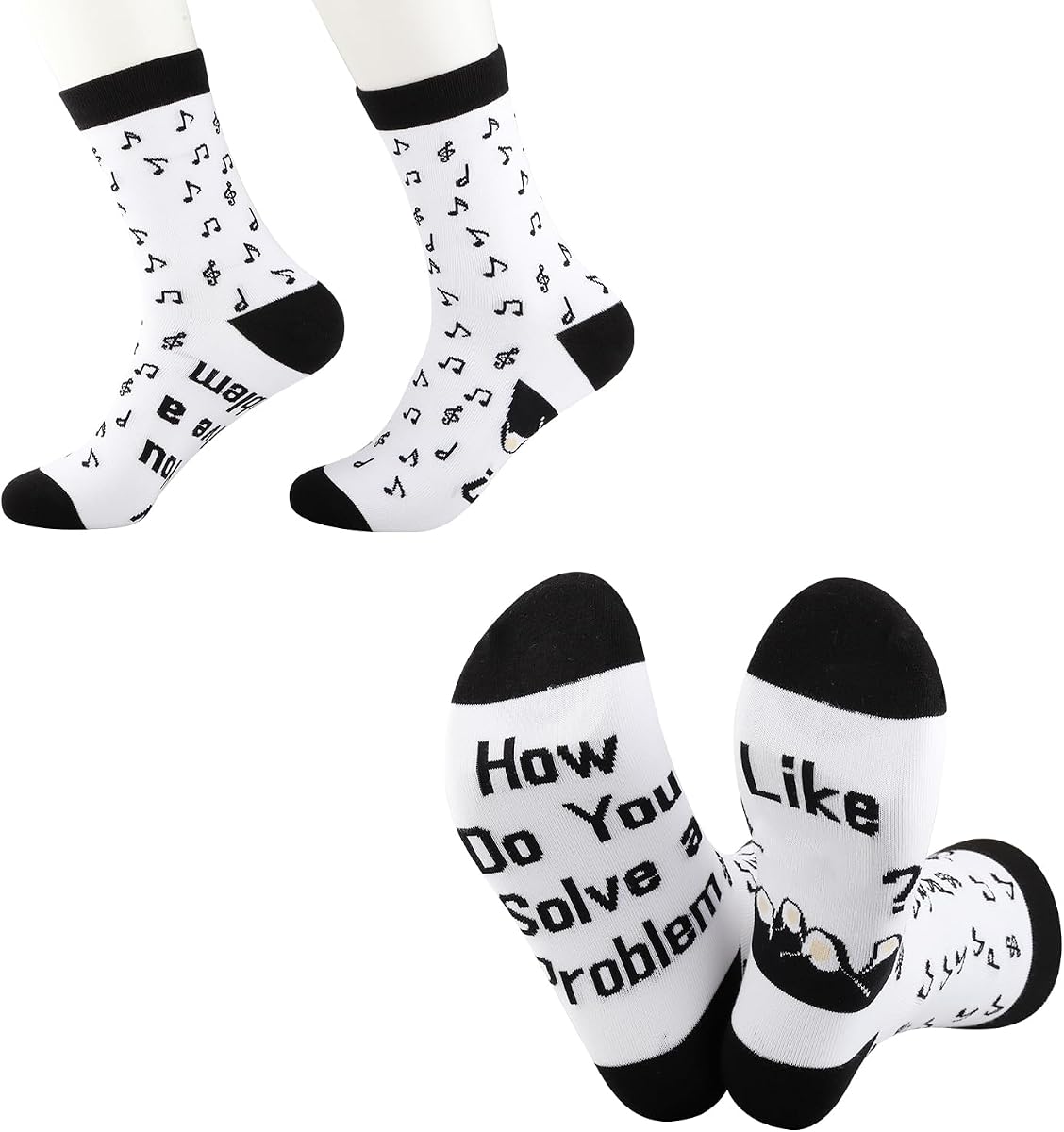 CMNIM 2Pairs How Do You Solve a Problem Like Socks Inspired Music Merch Gift Musical Theatre Fan Gift