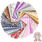 HX pyahgtv 50 Stück Patchwork Stoffe Baumwollstoff 20x20cm, Bunte Bedruckte Stoffreste mit Verschiedenen Blümchen Mustern, Stoffpakete zum Nähen, DIY Handwerk, Kinderbasteln und Haushaltsdekoration