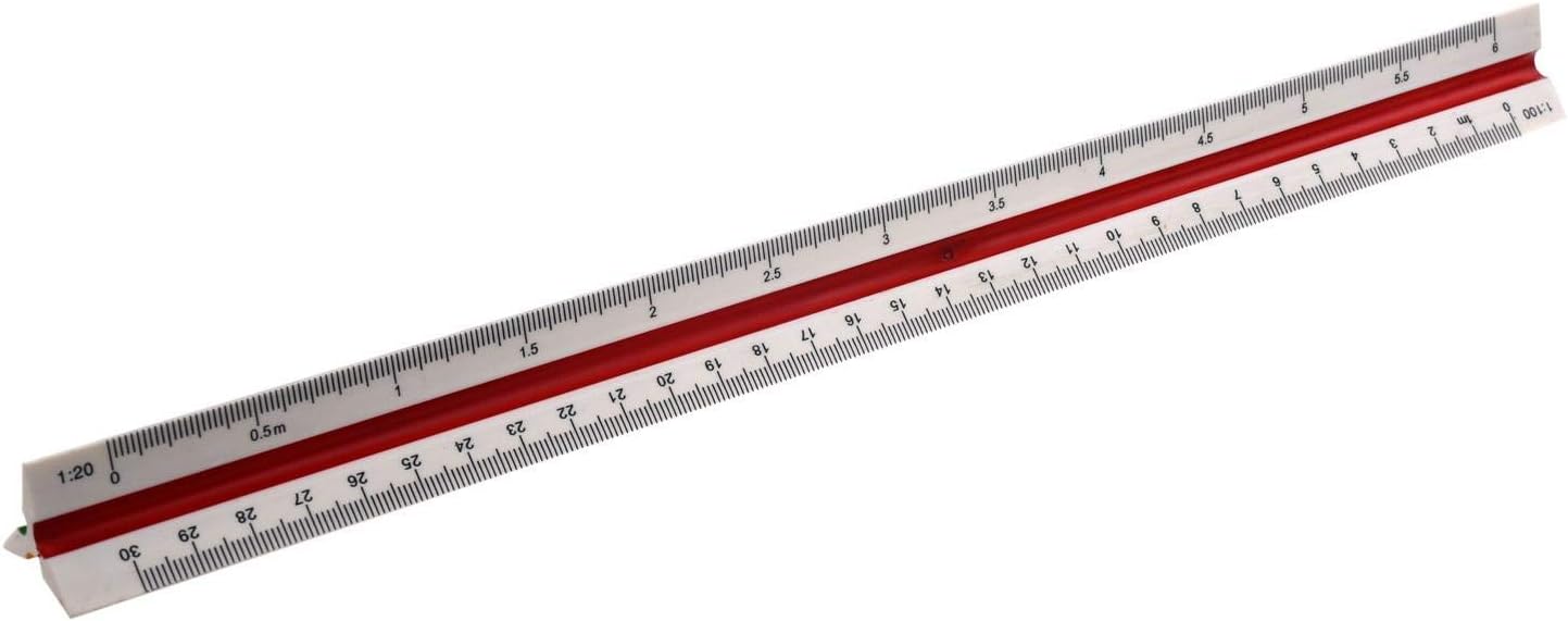 مسطرة مقياس الرسم الهندسية المعمارية الثلاثية قياس 120 الى 1125