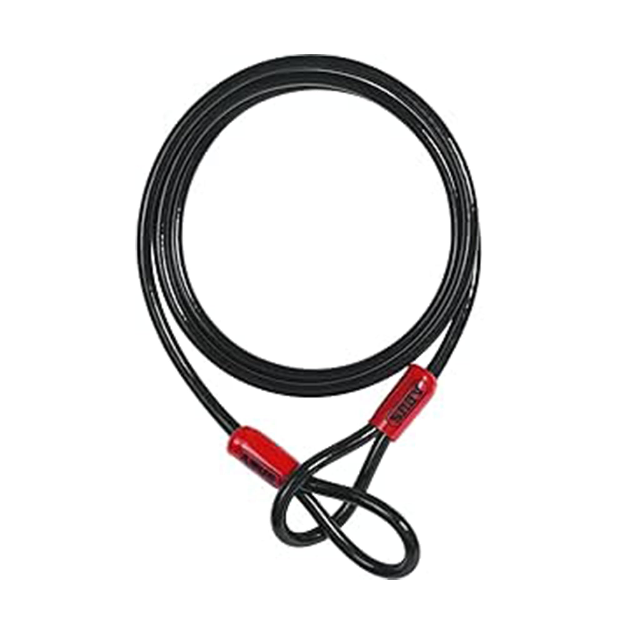 ABUS Câble de sécurité Cobra 10, pour vélo et moto, 3 m de long | Câble avec acier 10 mm, deux extrémités en boucle, gaine plastique pour protéger la peinture