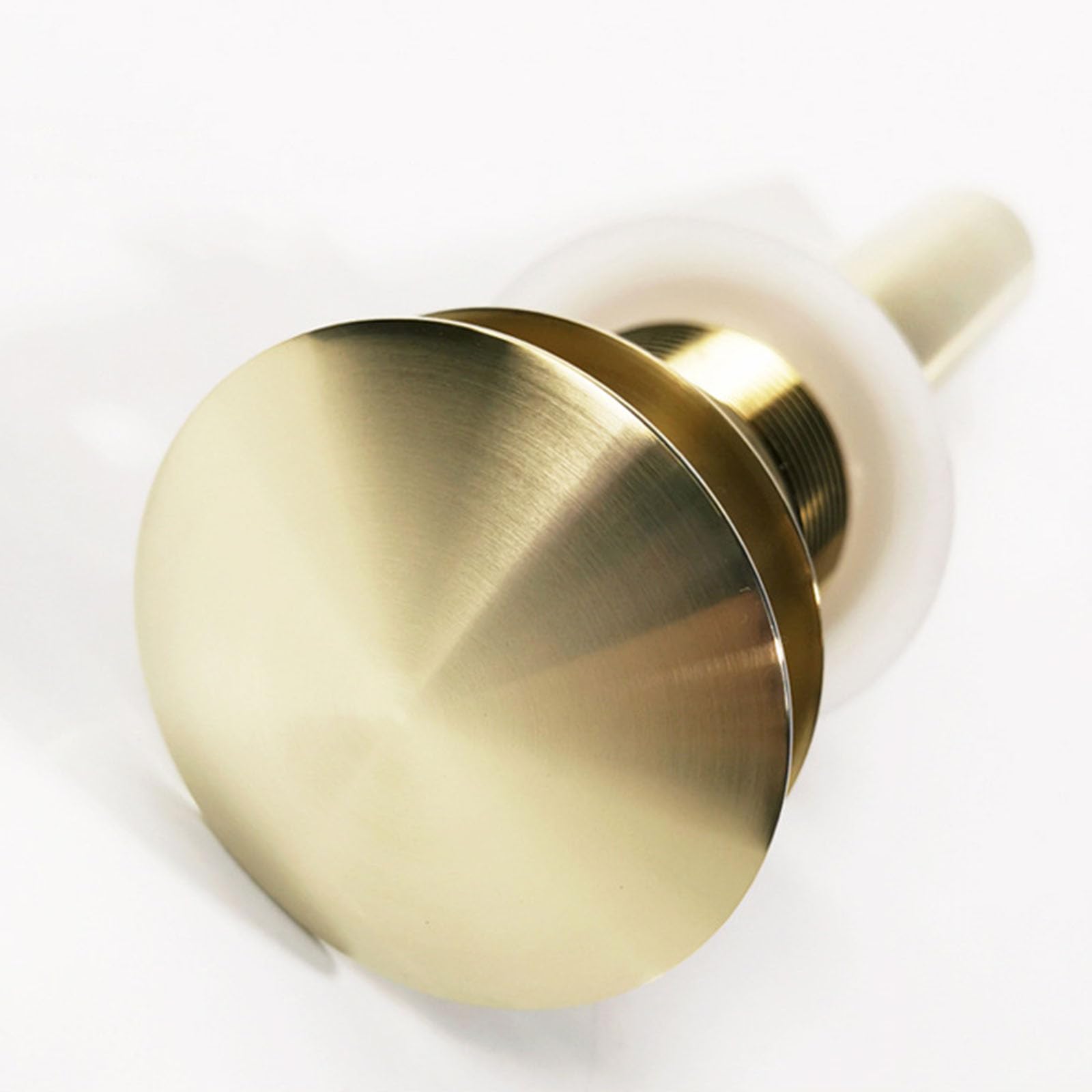 VáLvula Para Lavabo Clic Clac Válvula Tapon Pop Up Lavabo Pop Up Universal Desague Lavabo Válvula De Drenaje De Rebote De Cobre,Oro Cepillado B,Sin Agujero De Desbordamiento