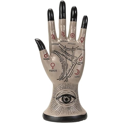 Pacific Giftware Palmistry Hand Figurine, 8.86-inch Height, Resin, Home Décor, Tabletop Décor, Halloween