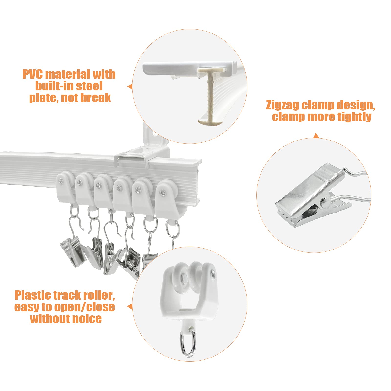 Ceiling Curtain Track, Flexible Bendable Ceiling Curtain Track Curved