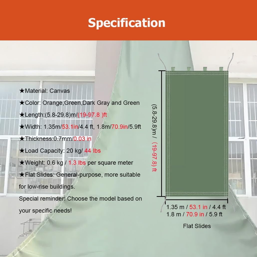Wodoszczelny zsyp do transportu ładunku, średnica 60 cm, długość 5,8-29 m, odporny na rozdarcie, płócienny zsyp do załadunku i rozładunku do gruzu budowlanego, magazynów, paczek ciężarowych (zielony
