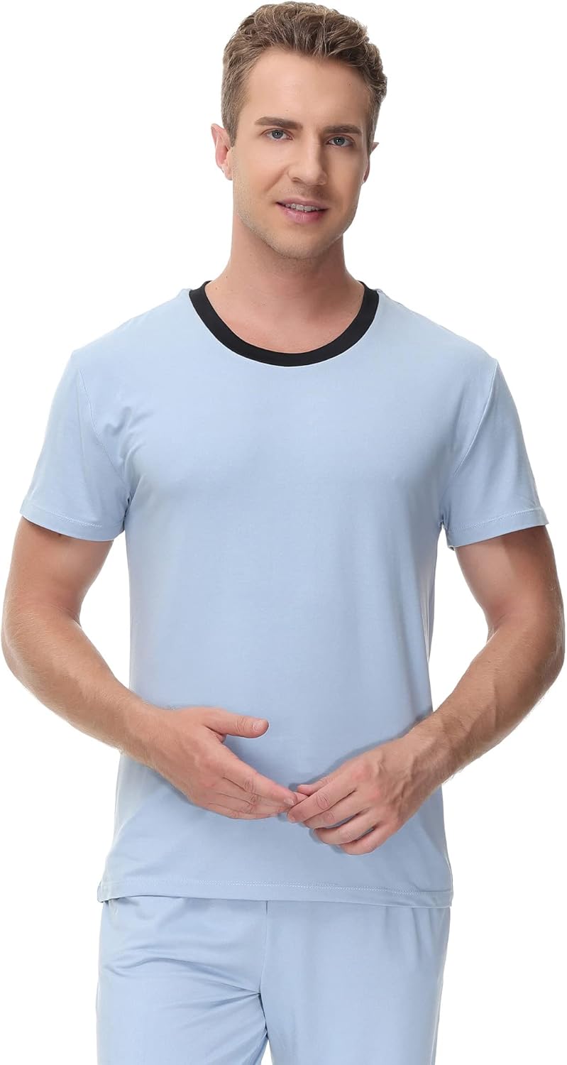Ink+Ivy Mens Sleepwear Pajama Top Crewneck T-Shirt, Soft Sueded Jersey Tee Loungewear, Undershirt - Image 5