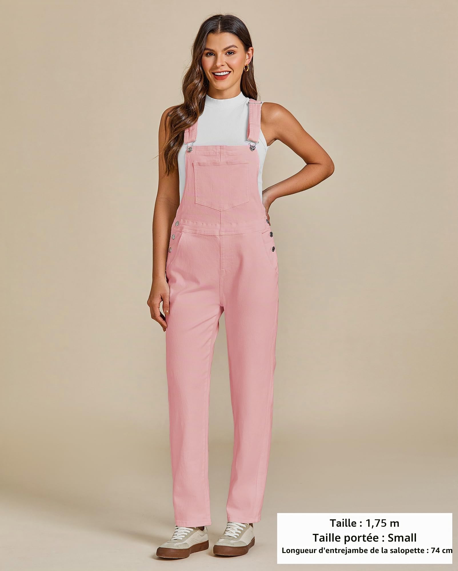 Vetinee Combinaison Ample Salopette Jean Femme