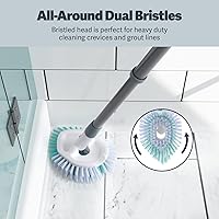 Vista 3 de Casabella Cepillo para bañera y azulejos con mango extensible de 28 pulgadas y almohadilla para fregar