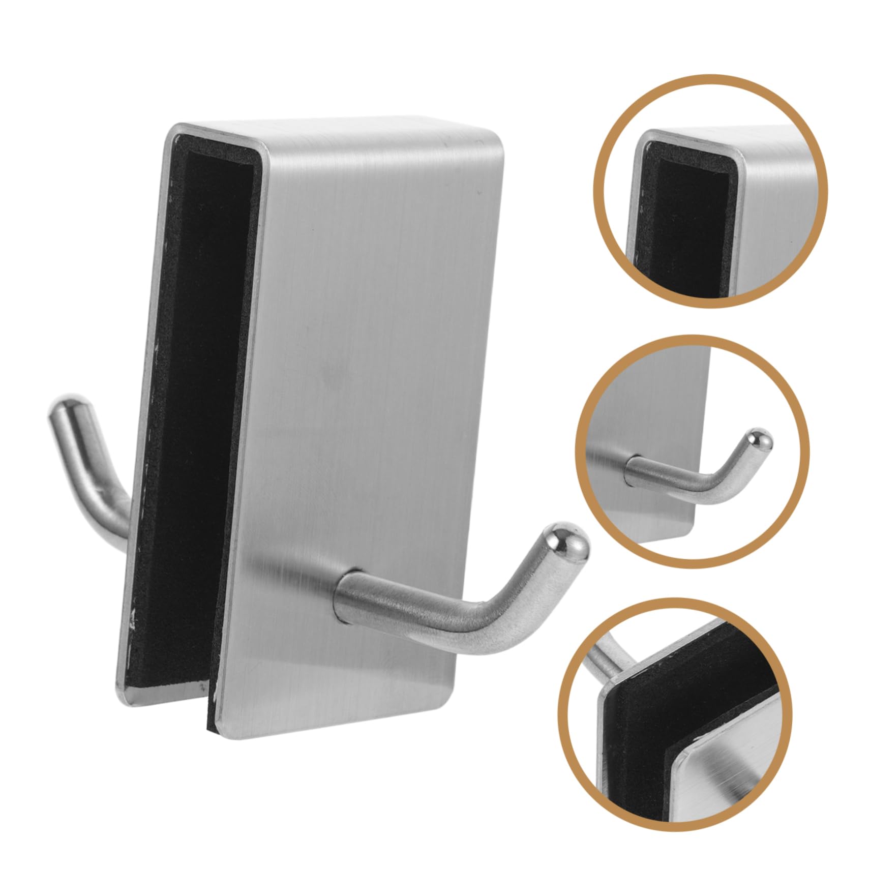 Uonlytech 5piezas Gancho De Puerta De Acero Inoxidable Para Baño Colgador Sin Perforación Para Toallas Diseño Elegante y Resistente Para Armarios y Closets