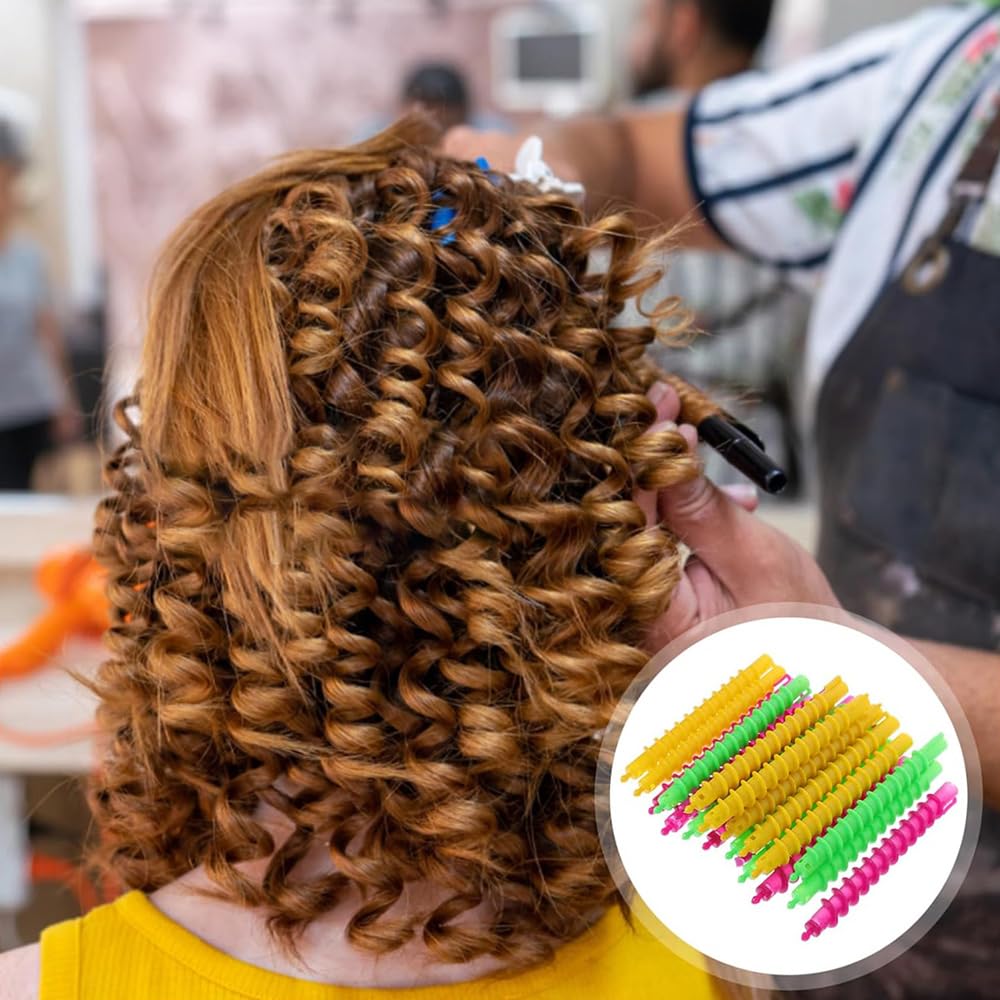 20 unidades de 15 cm de espiral de plástico para peluquería, rizadores de pelo, rizadores de pelo permanentes, herramientas de salón de belleza para mujeres y niñas