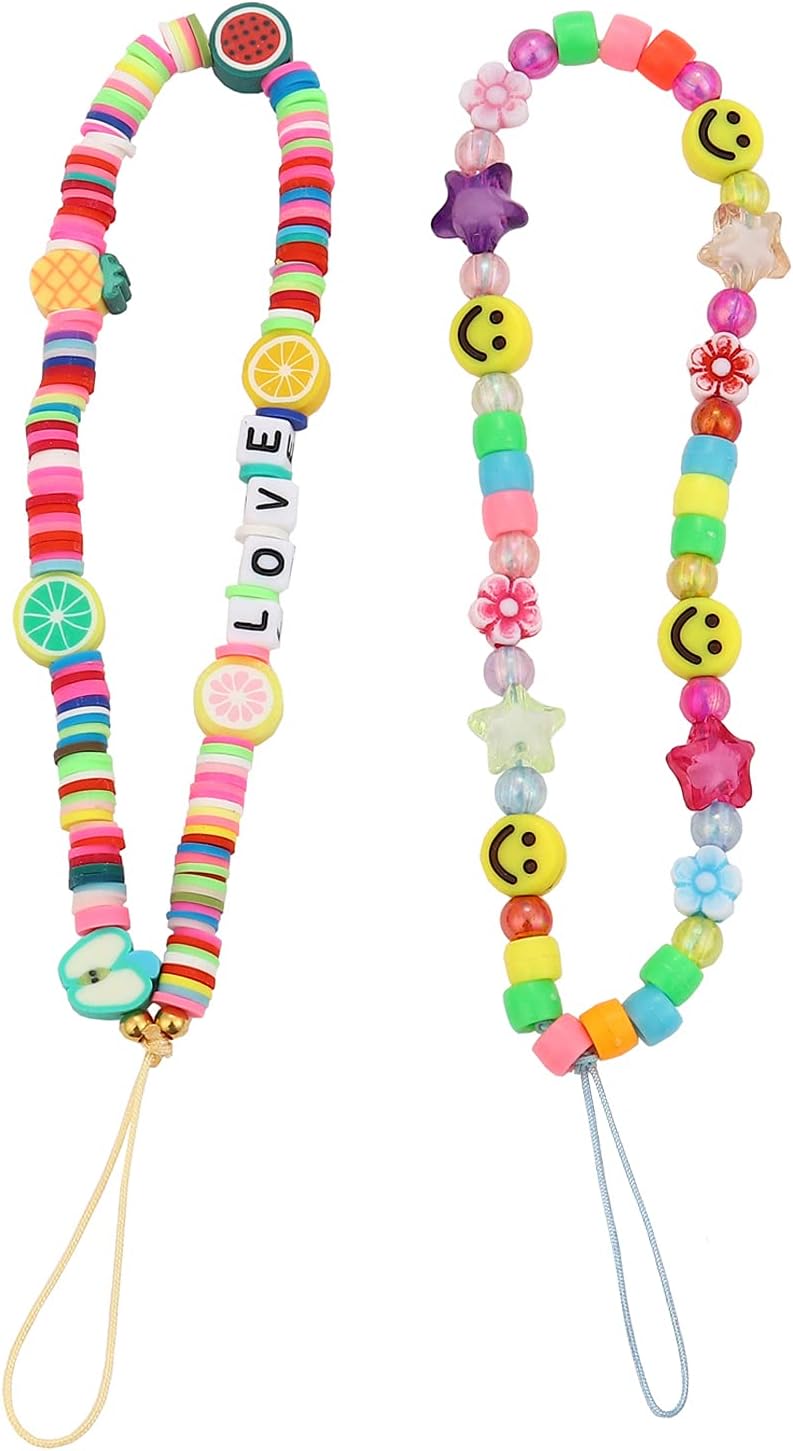 Beaded Phone Lanyard Wrist Strap Bohemian Colorful Bead Phone Charm