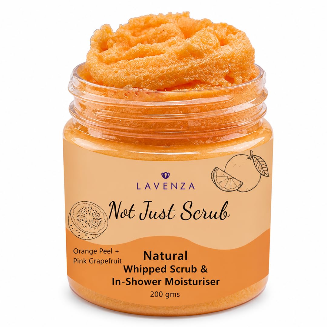 LAVENZA Freshly Whipped Body Sugar Scrub with Avocado Oil, Shea Butter, Pink Grapefruit | Gently Exfoliates, Visibly Smoothens, Deeply Moisturizes | Non Greasy, For Kids, Teens and Adults; 200 gm-image-8