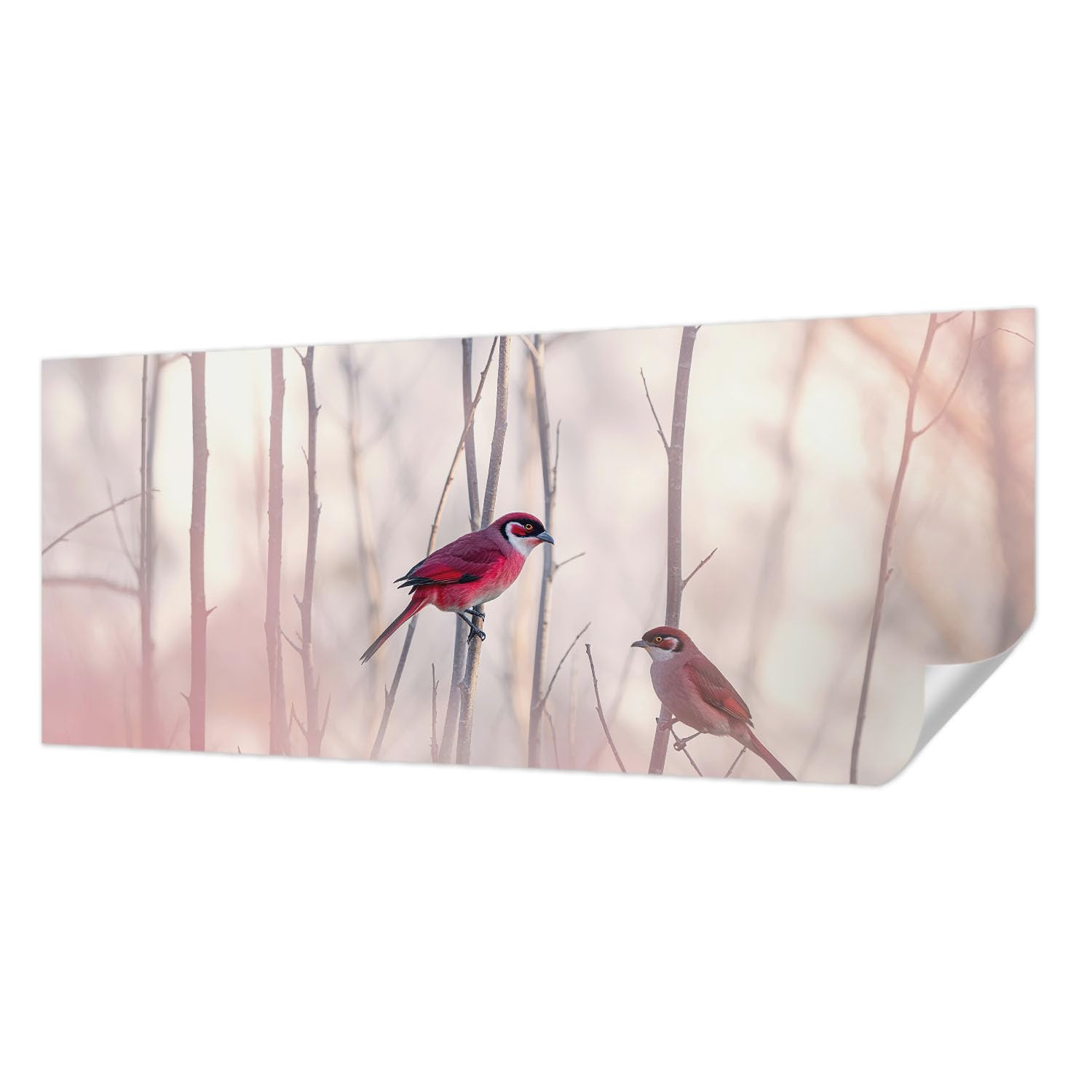 Papier peint panoramique salon et chambre déco oiseaux 250cm