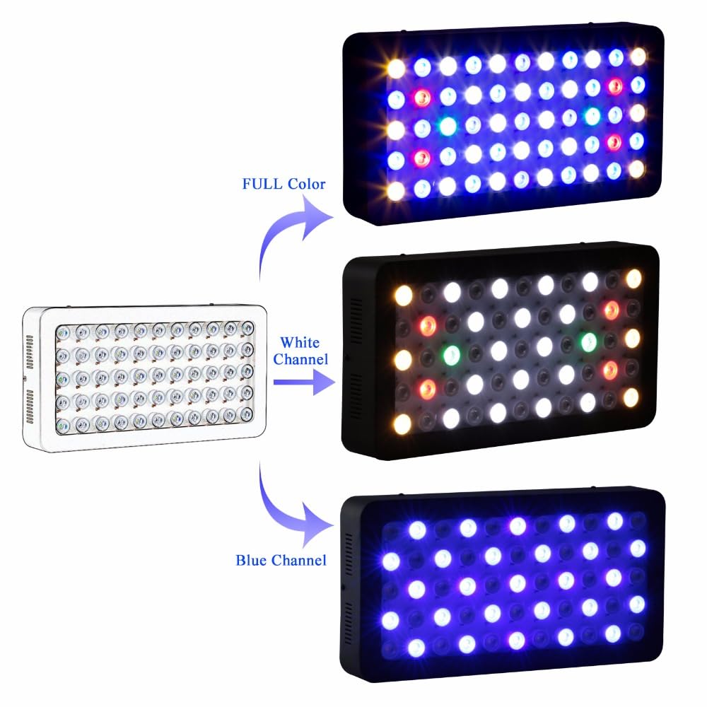Światło do akwarium, Światło LED możliwość przyciemniania 165W oświetlenie LED do akwarium pełne spektrum rafa koralowa roślina morska światło koral wzrost akwarium lampa LED oświetlenie