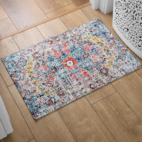 Image of Urban Space Digital Printed Premium Chenille Floor Carpet Mat for Bedroom, Living Room, Super Soft Rug with Anti-Skid Backing, Modern Distressed Design (2ft x 3ft, CR005)