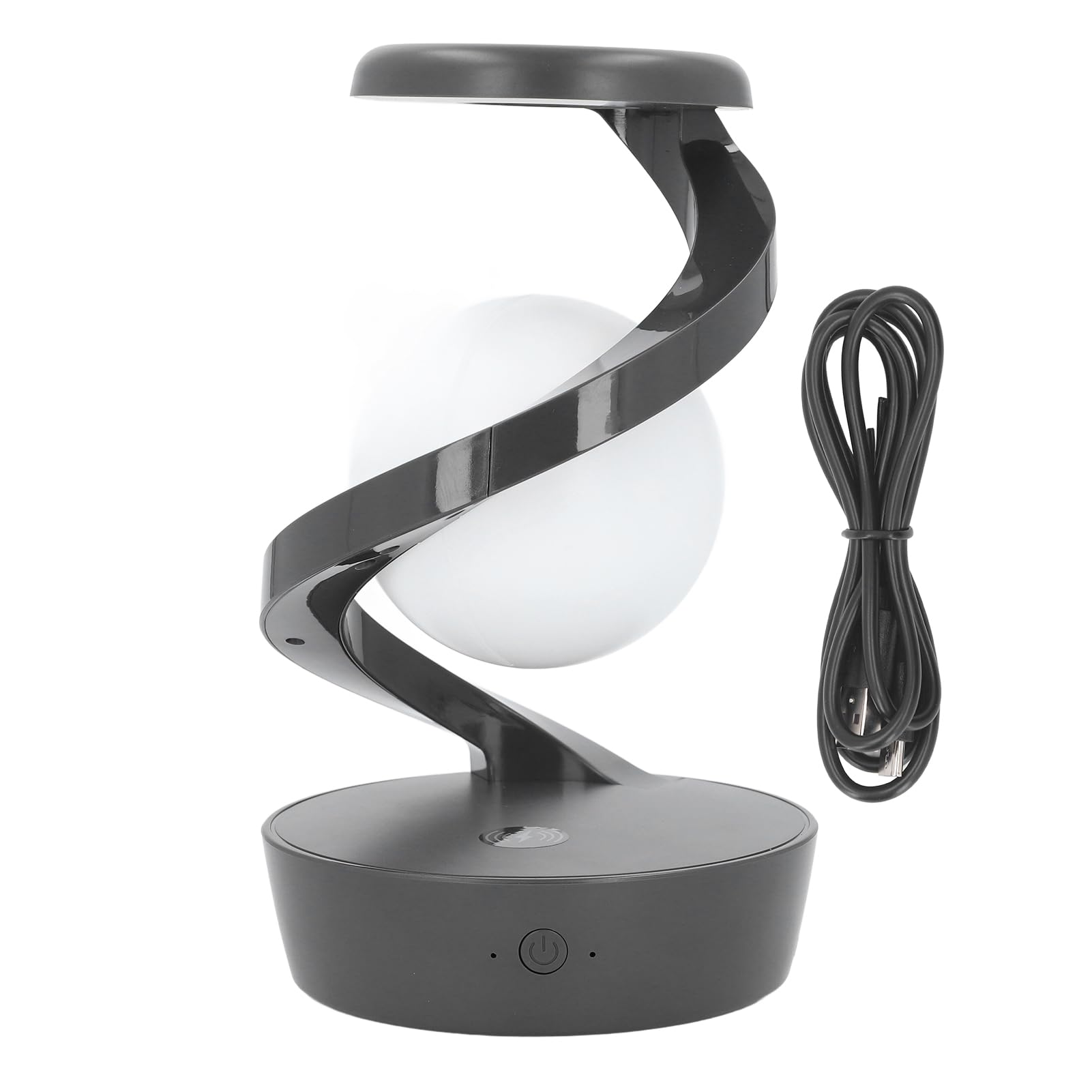 Garosa Lampada da Tavolo a LED a Spirale con Luce a Sfera Fluttuante 3D Lampada da Tavolo a LED Levitante con Sensore di Onde Manuali di Ricarica Wireless per la Decorazione