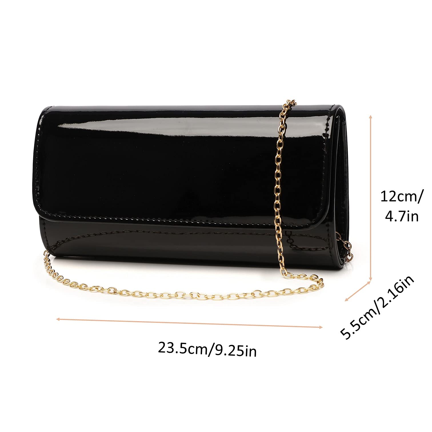 Bolso de mano de charol para mujer, elegante bolso de hombro para Navidad, boda, fiesta, baile de graduación