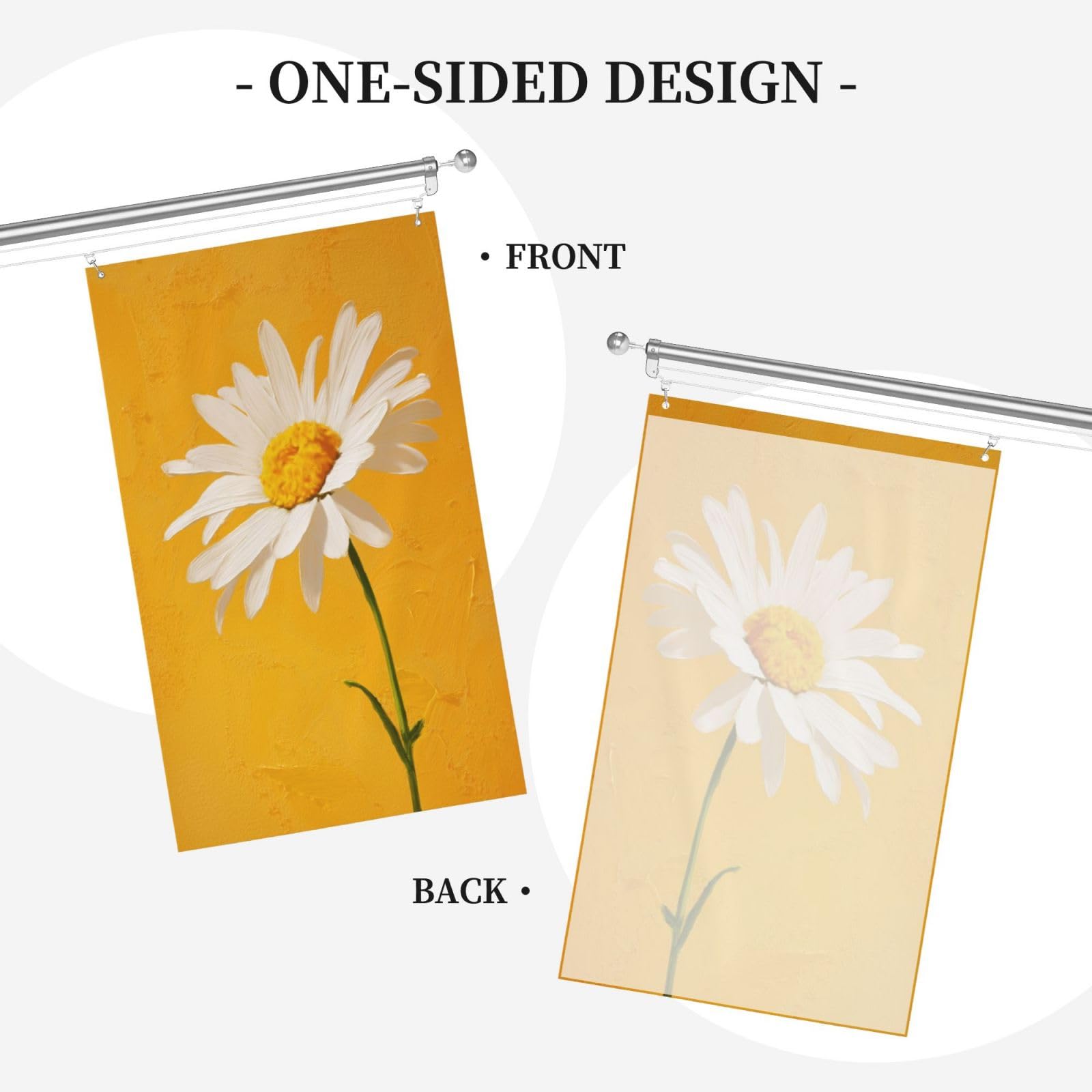 Chamomile Flower On Yellow Yard House Flags,3x5 Ft Season Greeting Banner With Grommets Indoor Outdoor Party Home Decorations