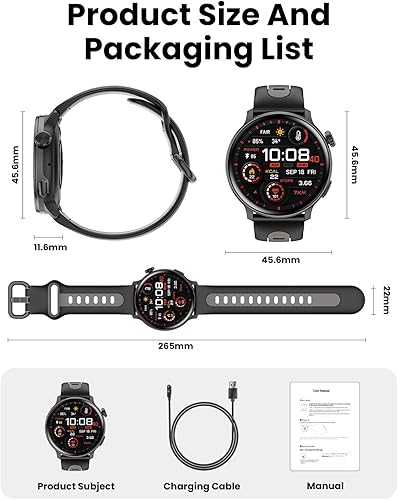 Miniatura 9 de Reloj inteligente GPS, pantalla AMOLED de 1.43 pulgadas, reloj inteligente para hombres y mujeres, rastreador de fitness, brújula de relojes