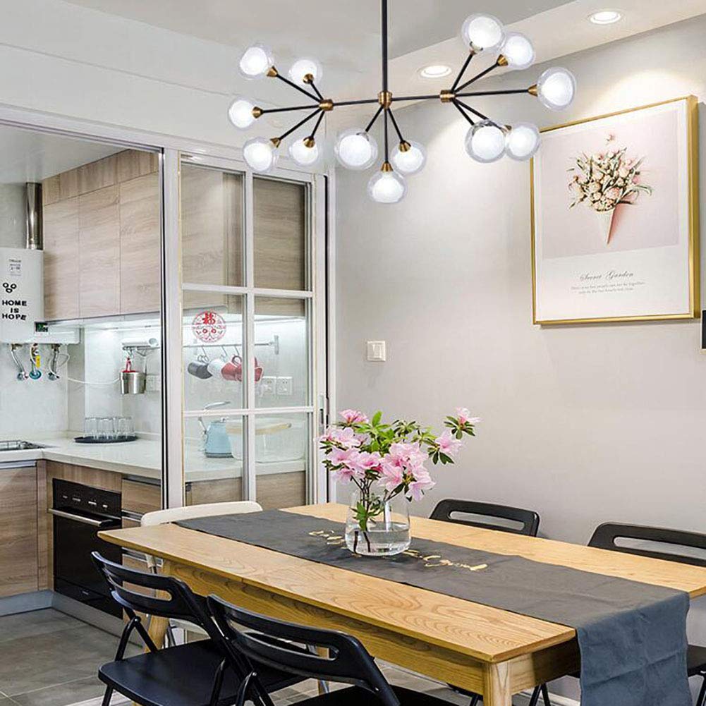 Lampadario Moderno a 5 luci con Paralume a Sfera in Vetro, plafoniera Sputnik Stile Mid Century per Cucina, Sala da Pranzo e Soggiorno - Bronzo. È Molto Gentile da Parte Tua.
