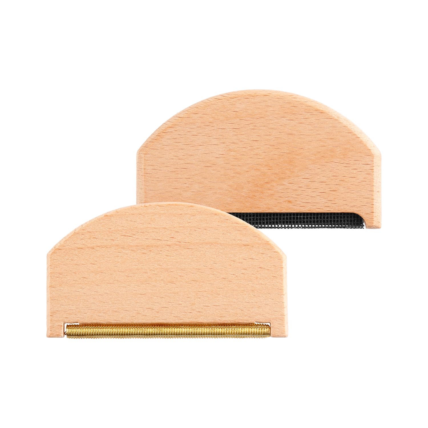 Bojueshaw Brown 2Pcs Wooden Cashmere Comb,Portable Lint/Pilling Remover,Manual Fabric Shaver For Sweaters,Wool & Knits