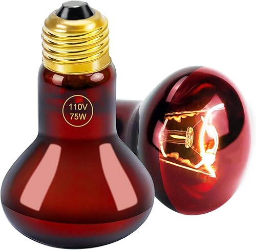 Cenipar Bombilla infrarroja de 75 W, ideal para una amplia variedad de reptiles, anfibios, lagartos, tortugas, serpientes y otros animales, juego de