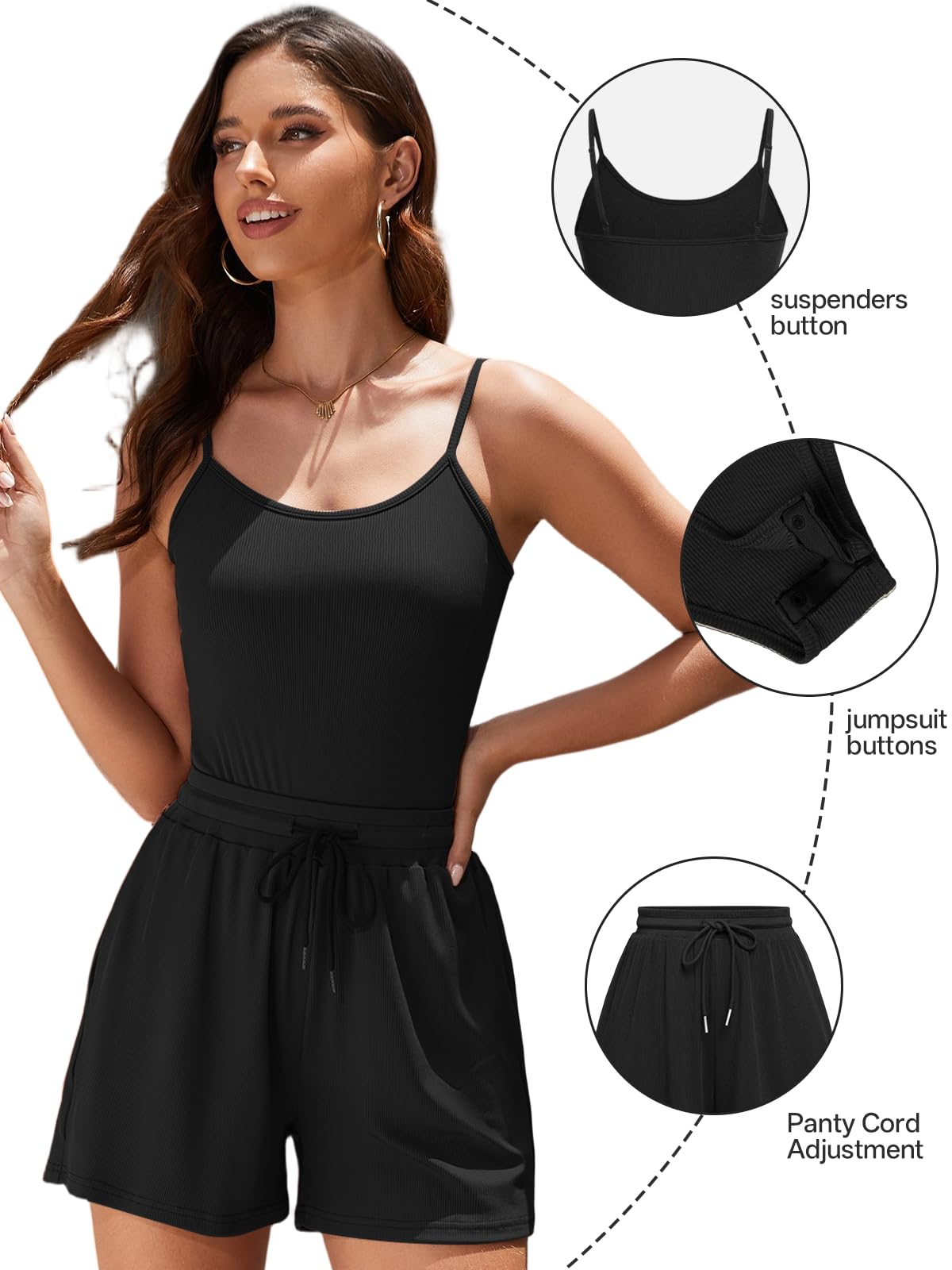Rayson Conjuntos Mujer Verano Casual Elegantes Chándal Mujer Completo 2 Piezas sin Mangas Conjunto Body Camiseta y Pantalones Cortos Para Yoga Running